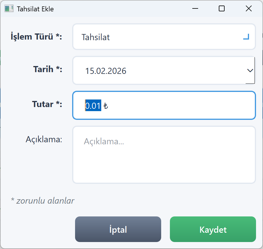 Zentool Veresiye - Yedekleme